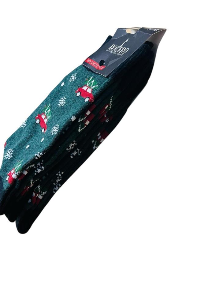 Sosete de Craciun Barbatesti 3/set,Imprimeu Fulgi de zăpadă,Engros